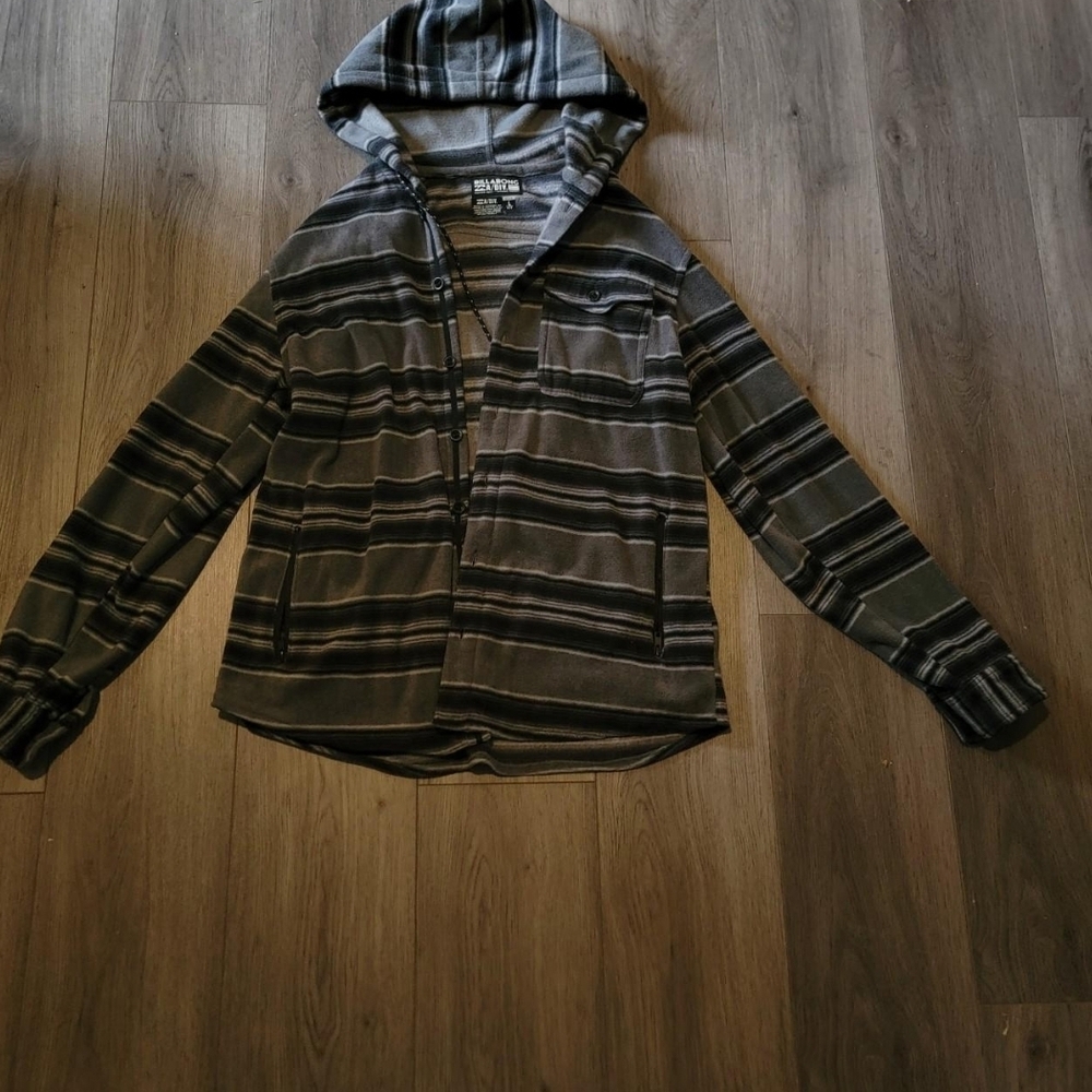 Striped Gray Hooded Jacket